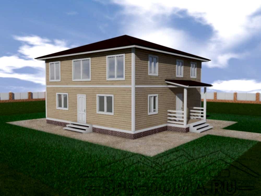 Проект дома из профилированного бруса 10,0 х 10,0 м «Молодежное»