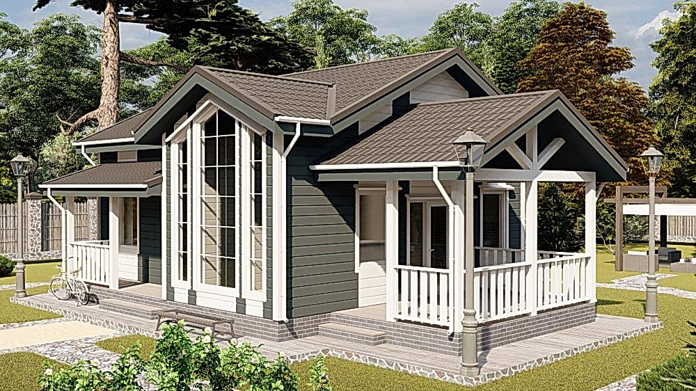 Каркасный дом 8х9 м «Сиверский»