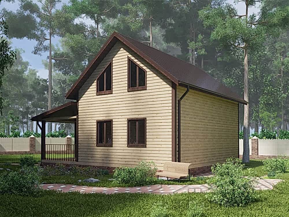 Сруб дома из профилированного бруса 8х9 м «Дунай»