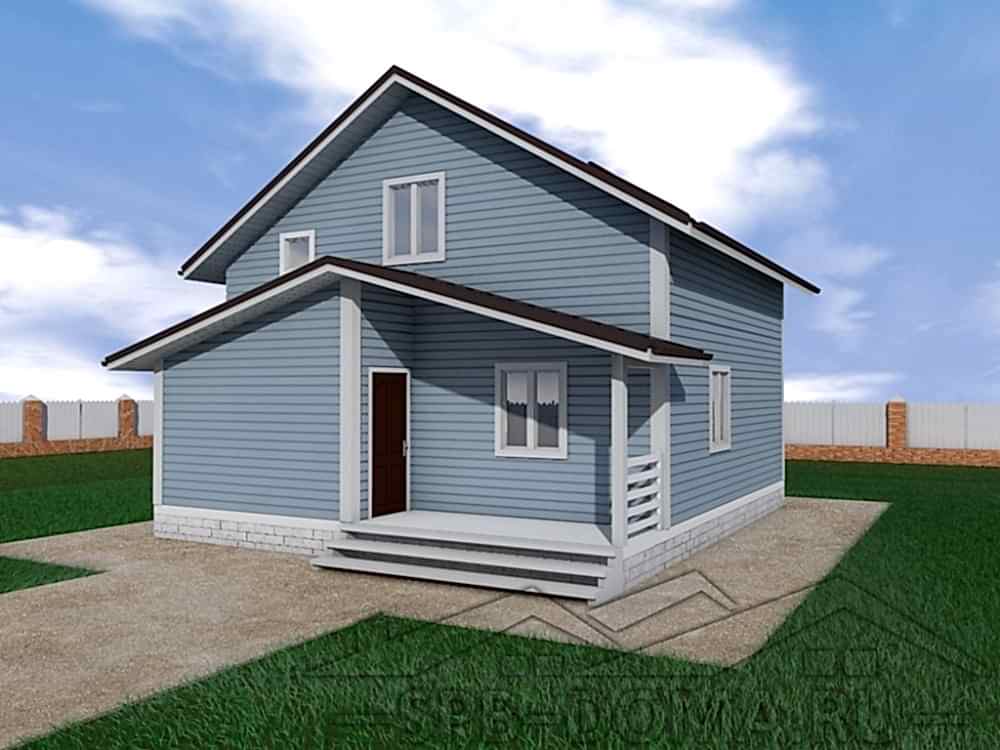 Сруб дома из профилированного бруса 8х9 м «Прилесье»