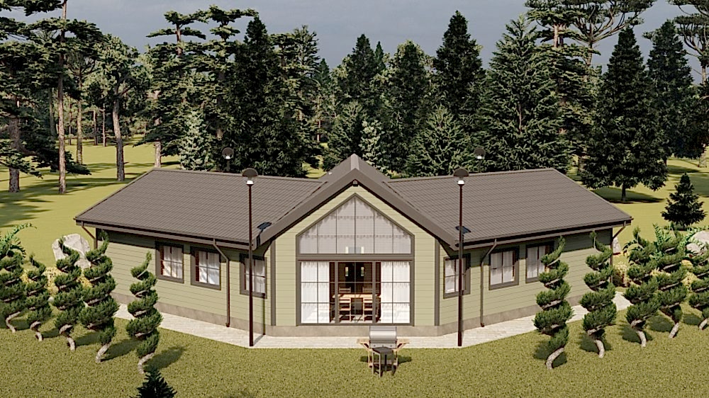 Каркасный дом 13,5 х13,5 м «Простор»