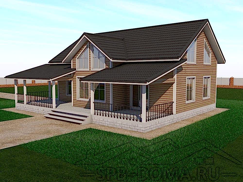 Сруб дома из профилированного бруса 9х12 м «Гатчина»