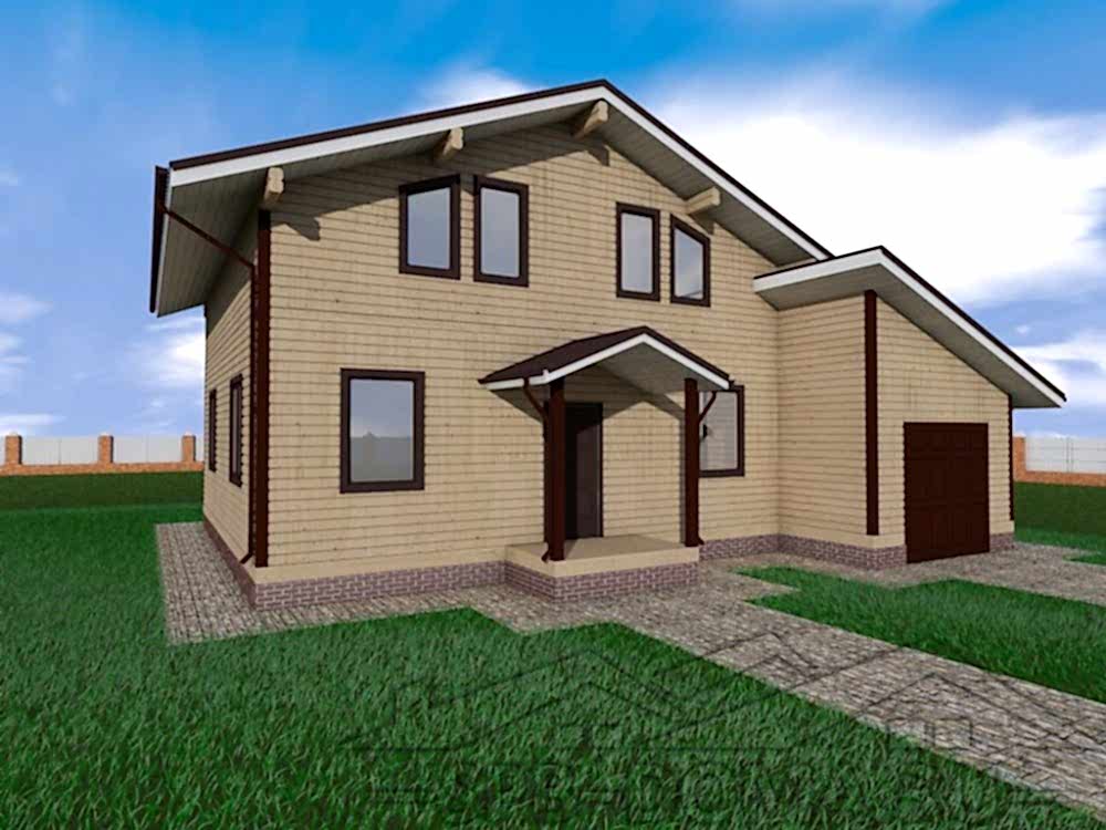 Сруб дома из профилированного бруса 11х13 м «Сосново»