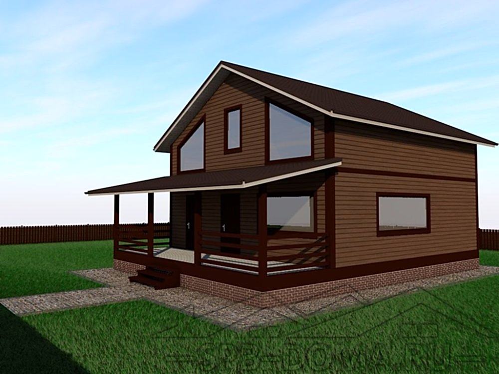 Сруб дома из профилированного бруса 9х12 м «Матокса»