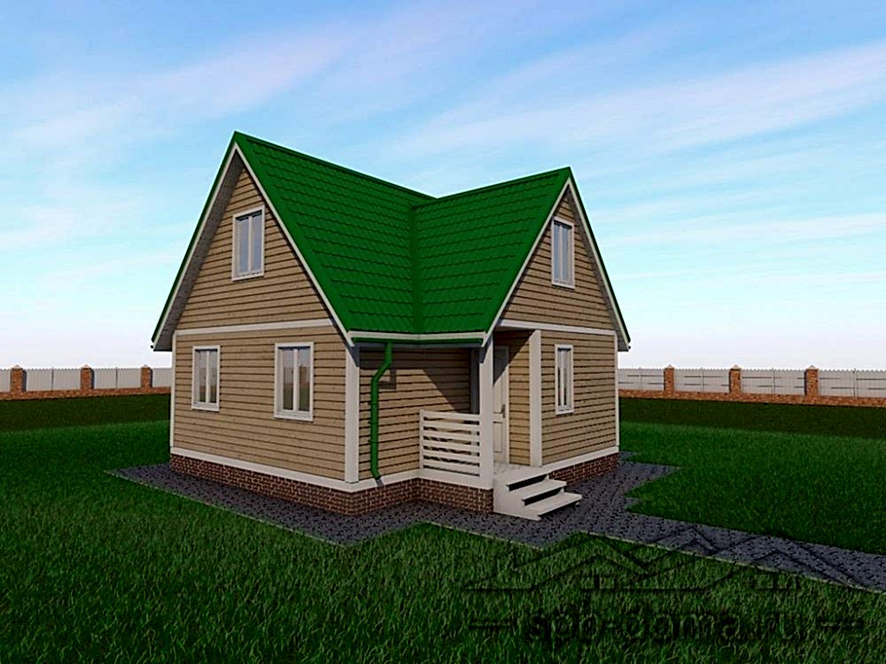 Каркасный дом 7,5х8 м «Юкки»