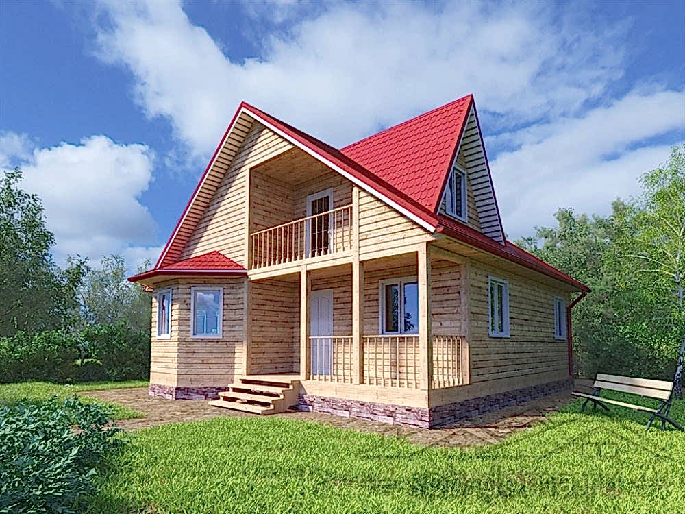 Проект дома из профилированного бруса 9,5 х 10,0 м «Киварин ручей»