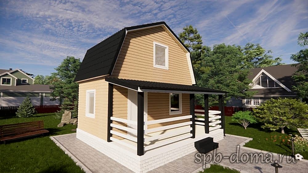 Каркасный дом 6х6 м «Поляны»