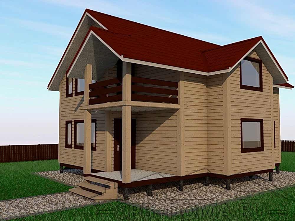 Сруб дома из профилированного бруса 8,5х9 м «Тарасово»