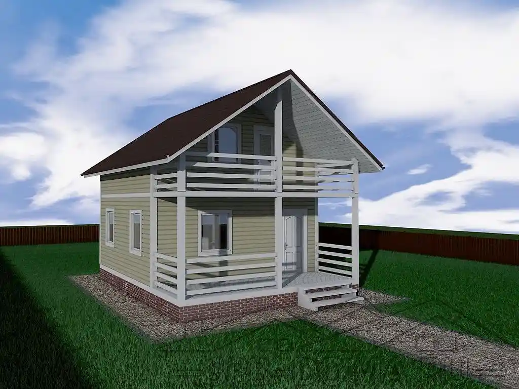 Сруб дома из профилированного бруса 6х8 м «Нурма»