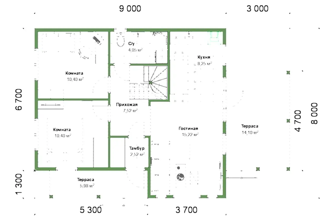 Каркасный дом 8х9 м «Сиверский» Каркасный дом 8х9 м «Сиверский»