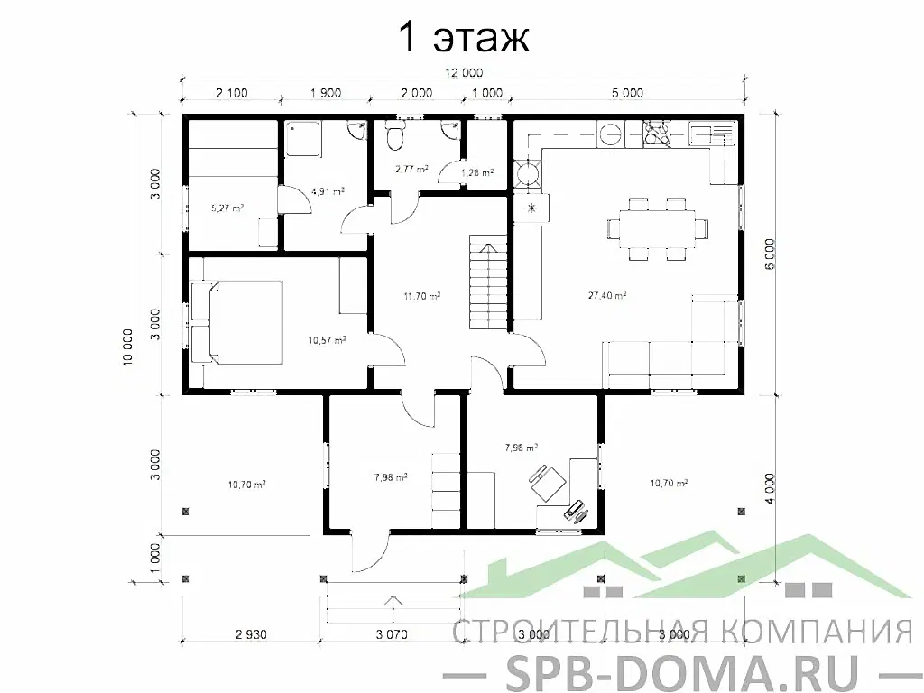 Каркасный дом 9х12 м «Пушное»