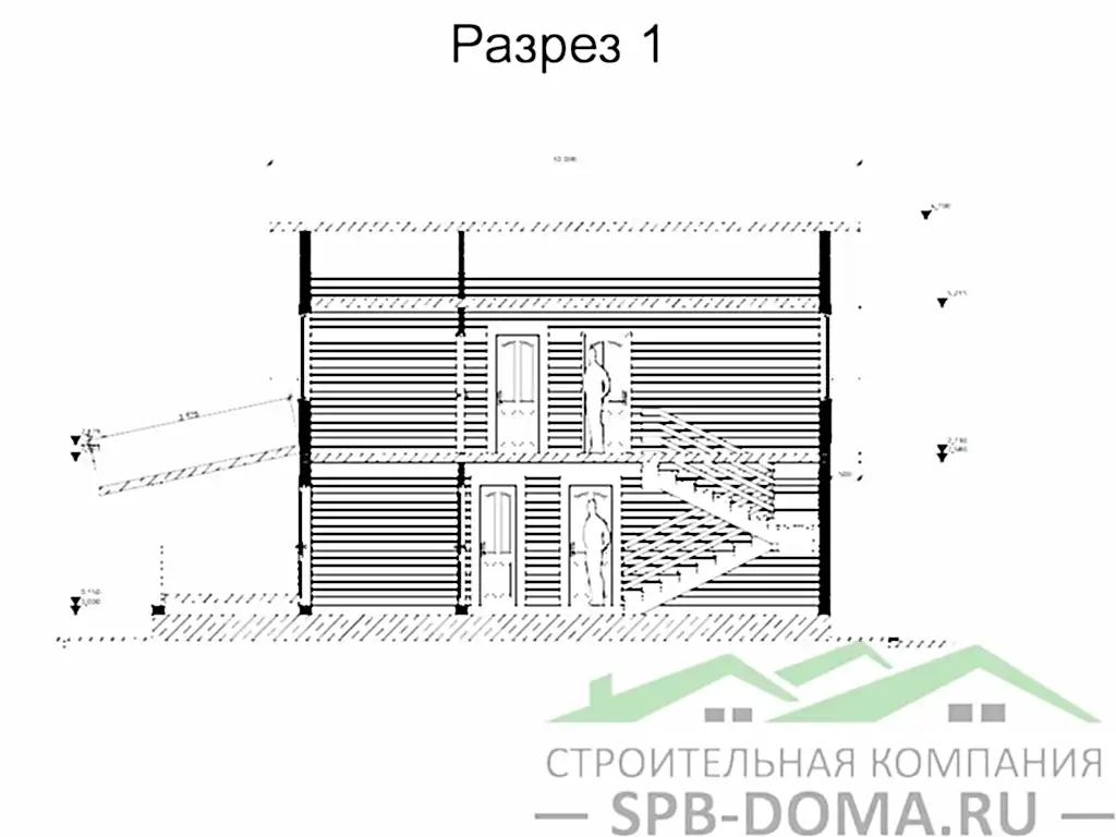Сруб дома из профилированного бруса 9х12 м «Матокса»