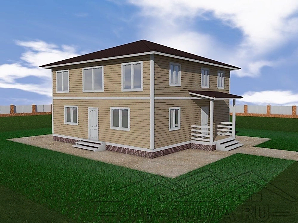 Проект дома из профилированного бруса 10,0 х 10,0 м «Молодежное»