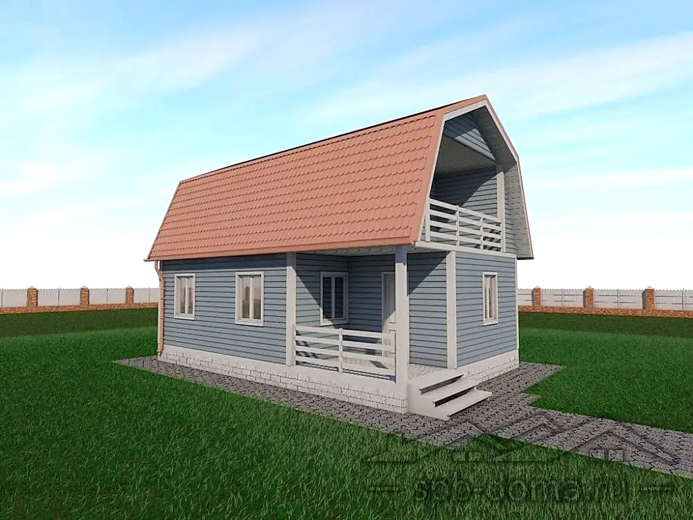 Каркасный дом 6х9 м «Орехово»