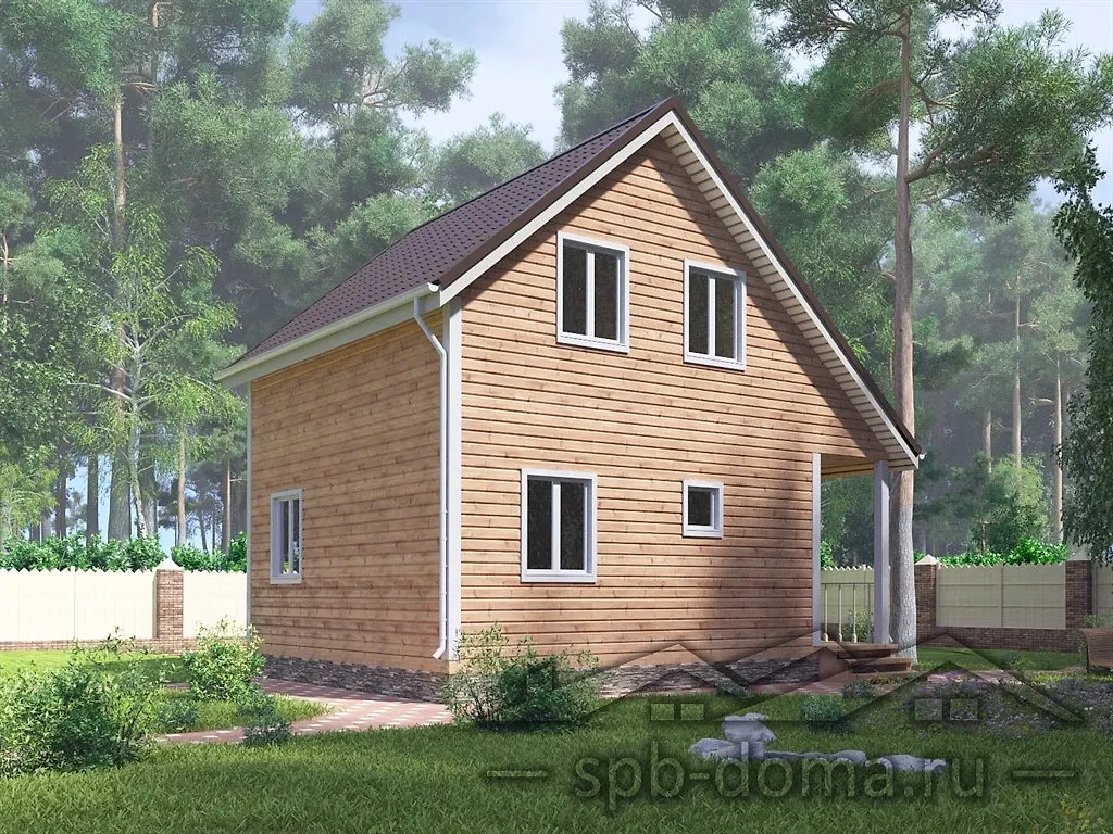 Сруб дома из профилированного бруса 6х7,5 м «Рахья»