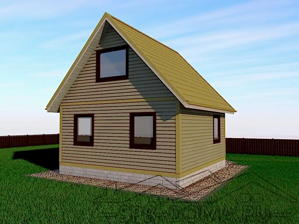 Сруб дома из профилированного бруса 6х8 м «Шапки»