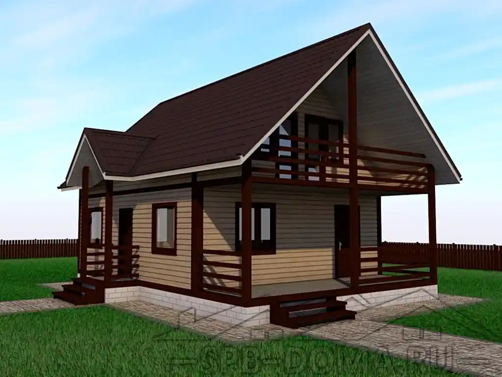 Сруб дома из профилированного бруса 7х10 м «Мичуринское»