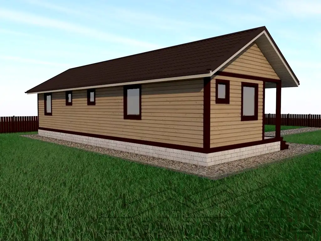 Сруб дома из профилированного бруса 7х14 м «Зеленогорск»