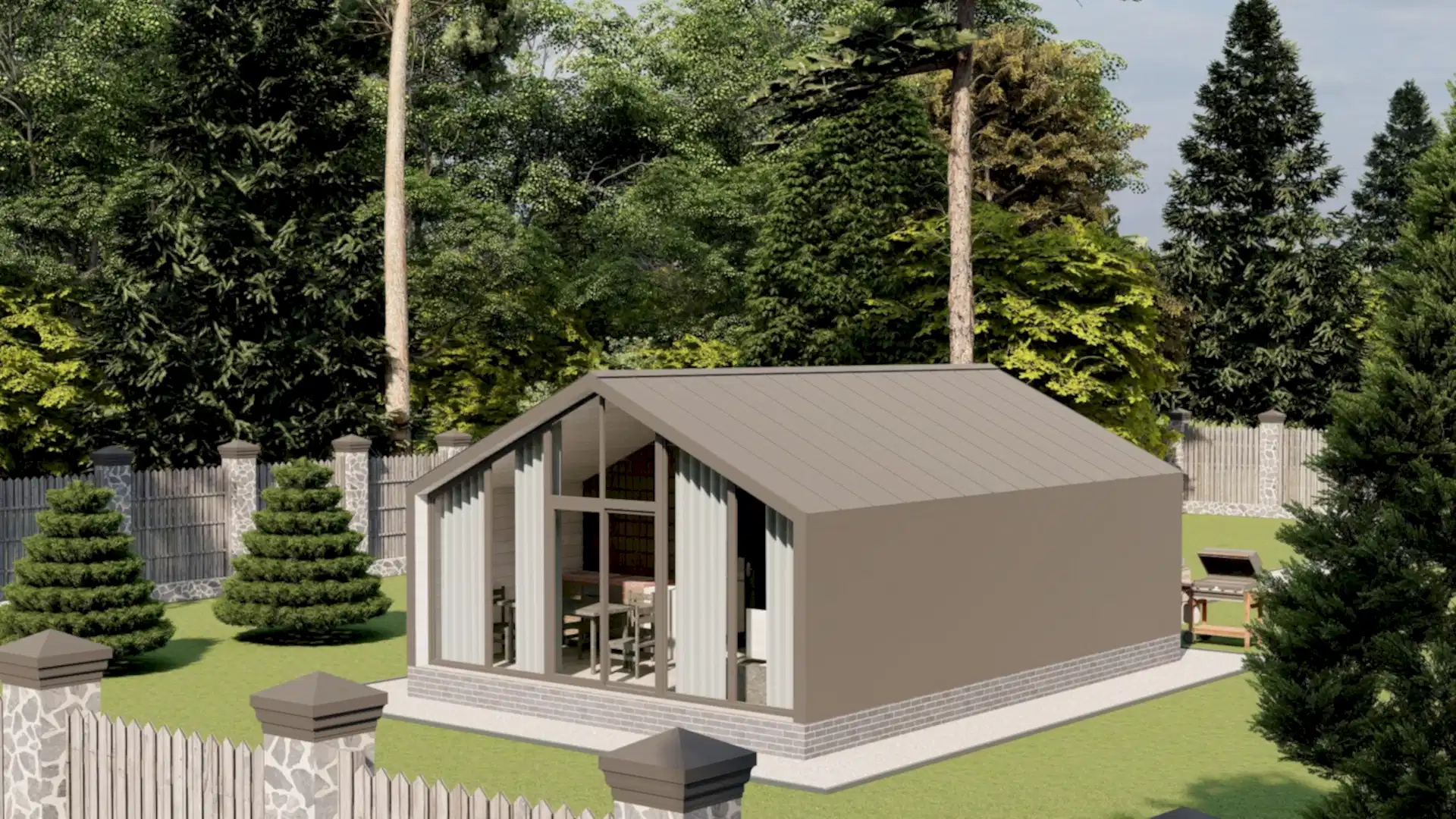 Каркасный дом 6х8 м «Барн-7»