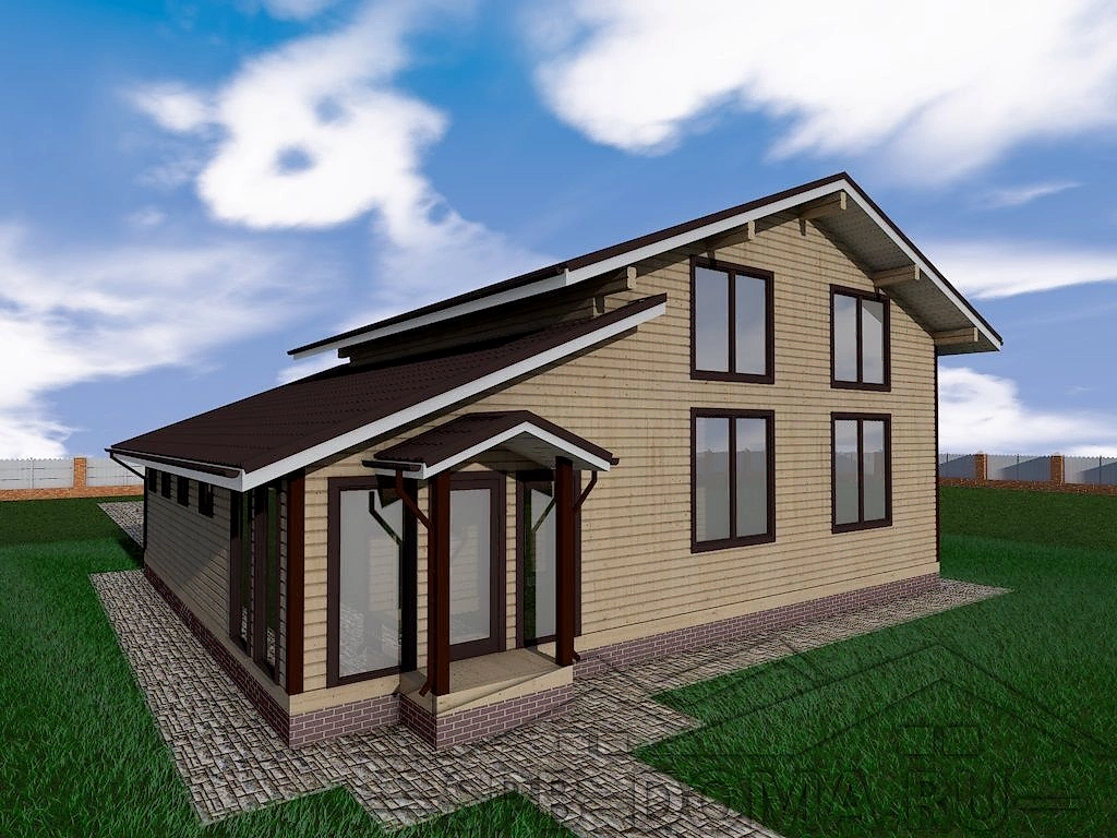 Проект дома из профилированного бруса 11,0 х 13,0 м «Сосново»