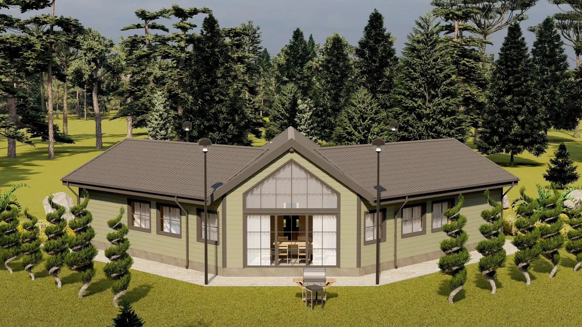 Каркасный дом 13,5 х13,5 м «Простор»