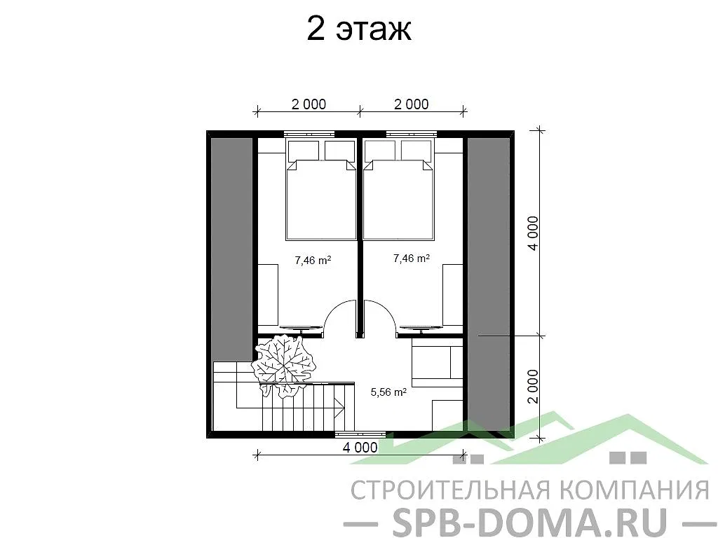 Каркасный дом 6х7,5 м «Приладожский»