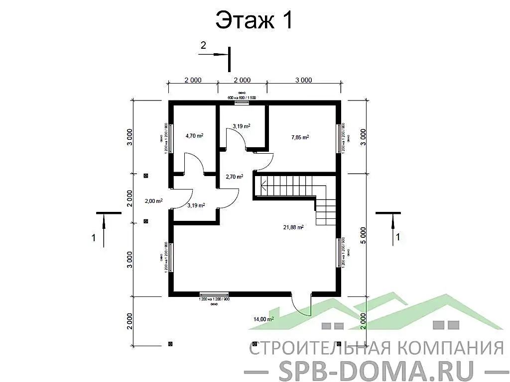 Сруб дома из профилированного бруса 7х10 м «Мичуринское»