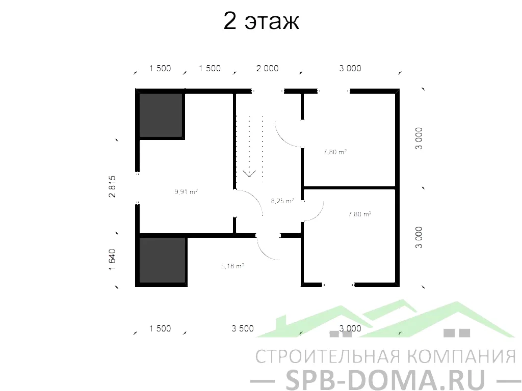Сруб дома из профилированного бруса 6х8 м «Черемыкино»