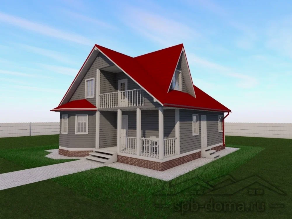 Каркасный дом 9,5х10 м «Киварин ручей»