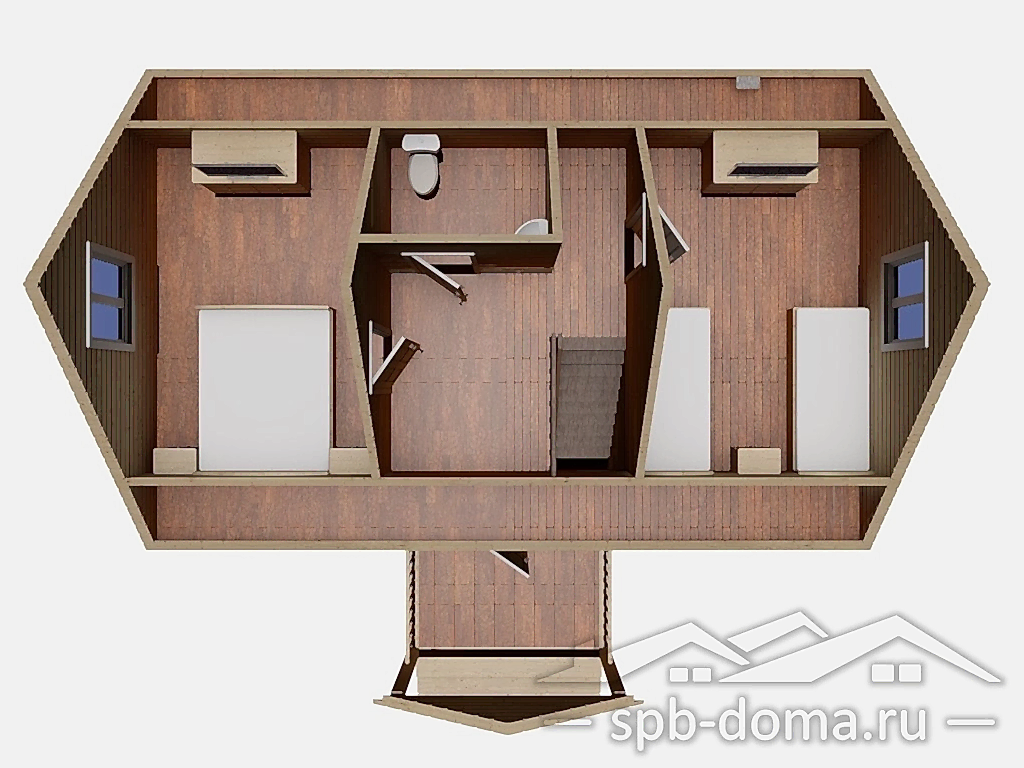 Сруб дома из профилированного бруса 6х9 м «Вырица»