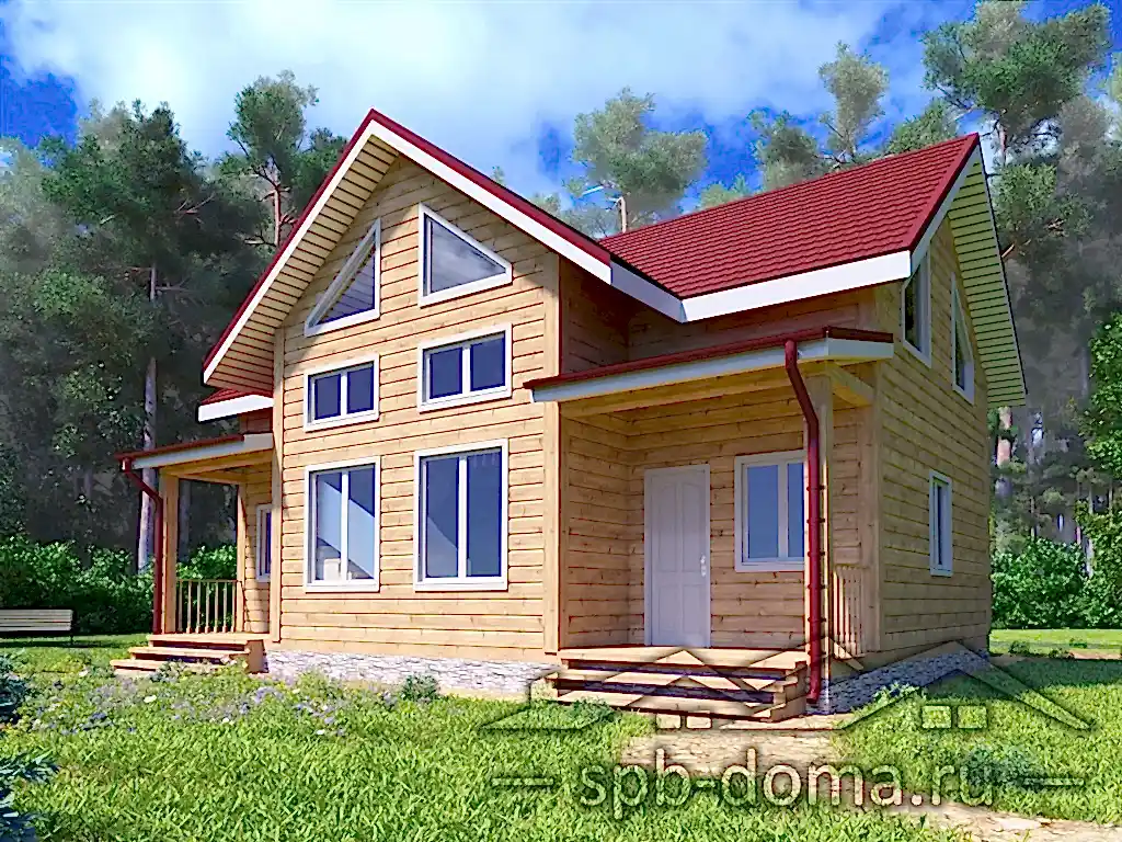 Сруб дома из профилированного бруса 7,5х11 м «Пески»