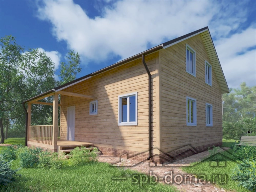 Сруб дома из профилированного бруса 8х8 м «Павлово»