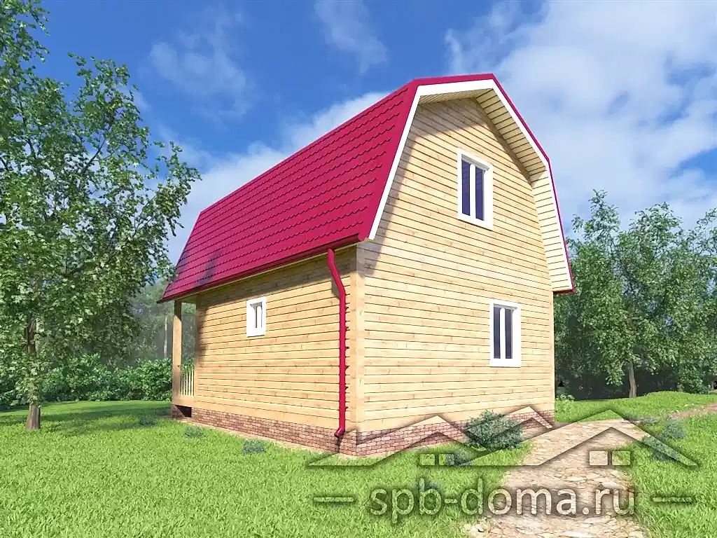 Проект дома из профилированного бруса 6,0 х 7,5 м «Грузино»