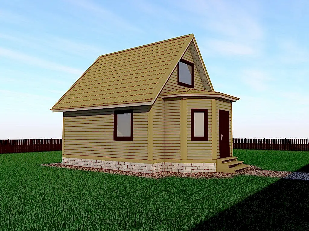 Сруб дома из профилированного бруса 6х8 м «Шапки»