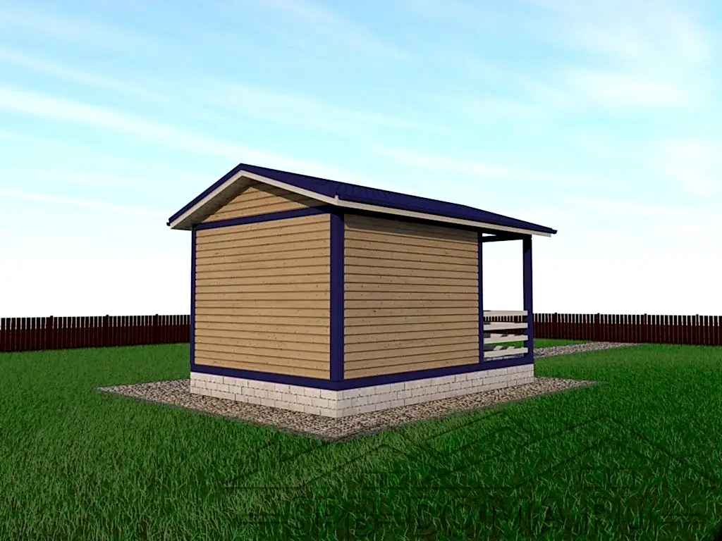 Сруб дома из профилированного бруса 4х6 м «Шушары»