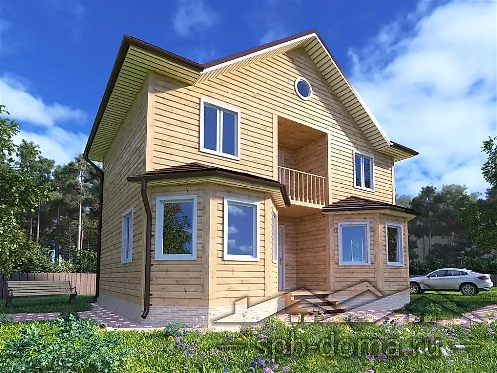 Сруб дома из профилированного бруса 7х9 м «Колпино»