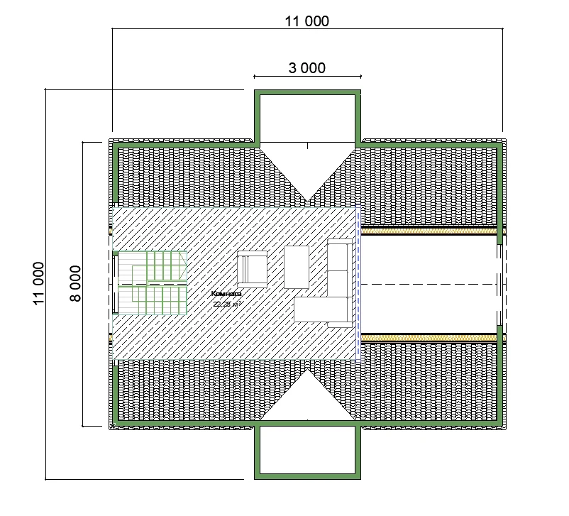 Каркасный дом 11х11 м «Фрейм 2» Каркасный дом 11х11 м «Фрейм 2»