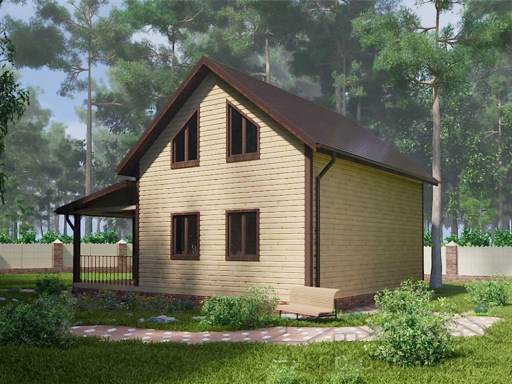 Сруб дома из профилированного бруса 8х9 м «Дунай»