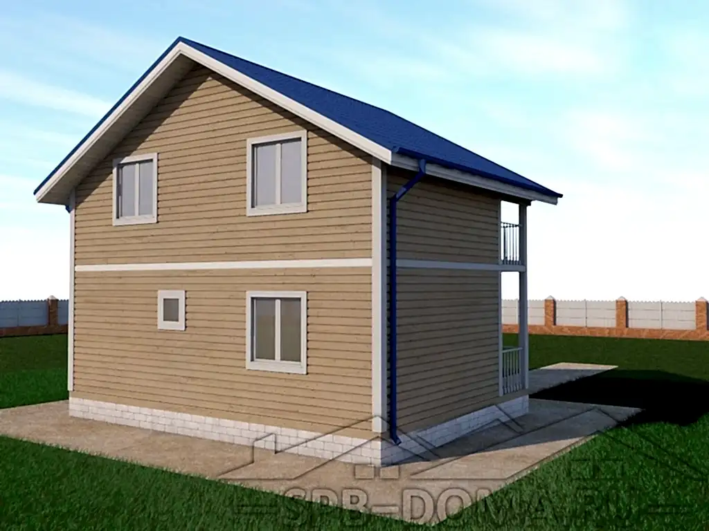 Сруб дома из профилированного бруса 6х8 м «Кирпичное»