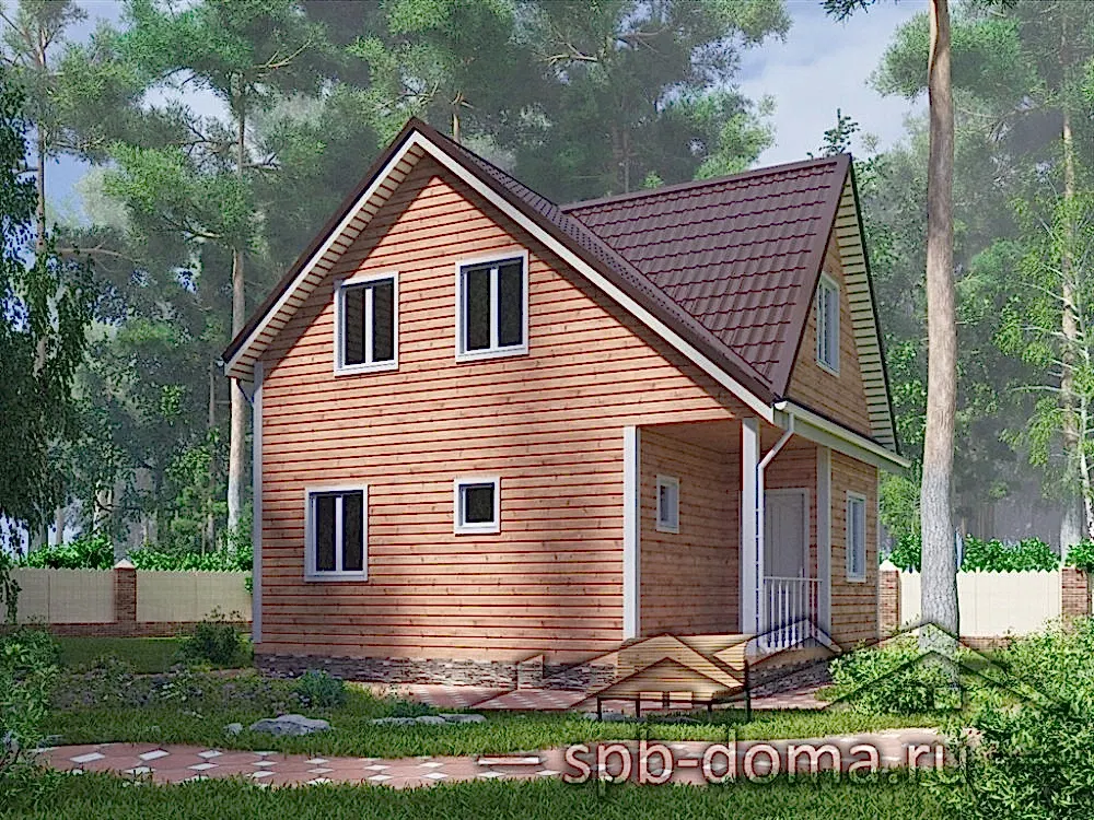 Сруб дома из профилированного бруса 6х7,5 м «Рахья»