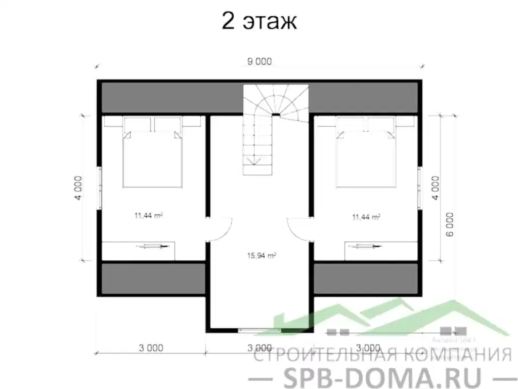 Проект дома из профилированного бруса 6,0 х 9,0 м «Песочное»