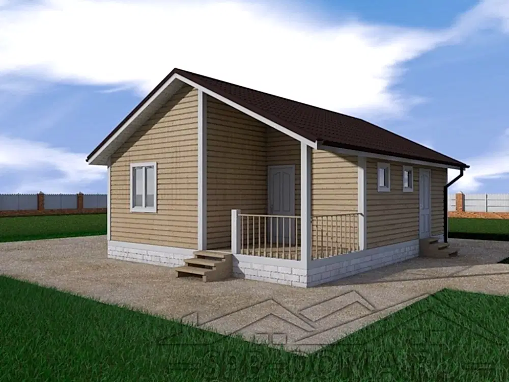 Сруб дома из профилированного бруса 7х9 м «Токсово»