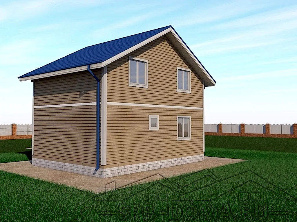 Сруб дома из профилированного бруса 6х8 м «Кирпичное»