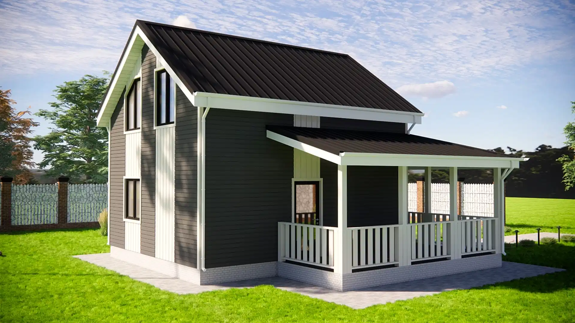 Каркасный дом 6х7 м «Осьмино»