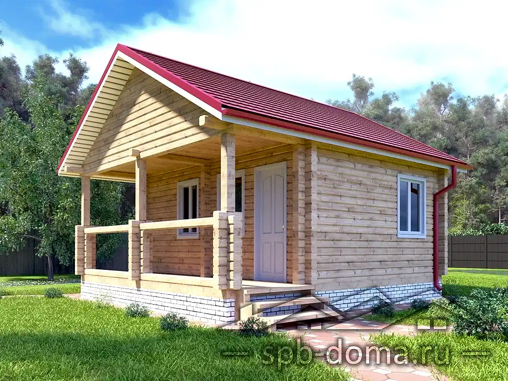 Проект бани из профилированного бруса 6х5,5 м «Токсово»