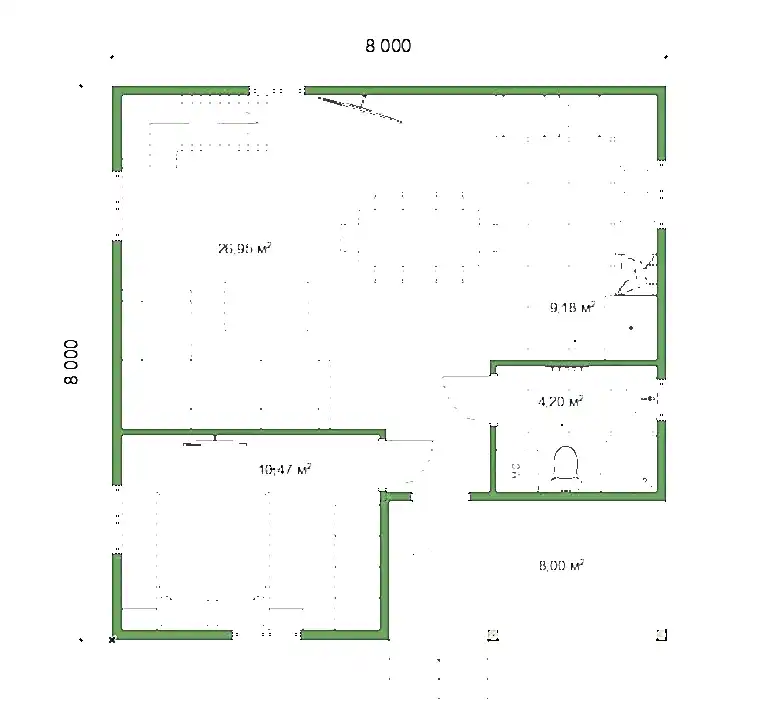 Каркасный дом 8х8 м «Лосево» Каркасный дом 8х8 м «Лосево»
