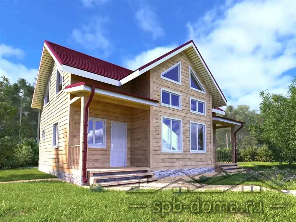 Сруб дома из профилированного бруса 7,5х11 м «Пески»