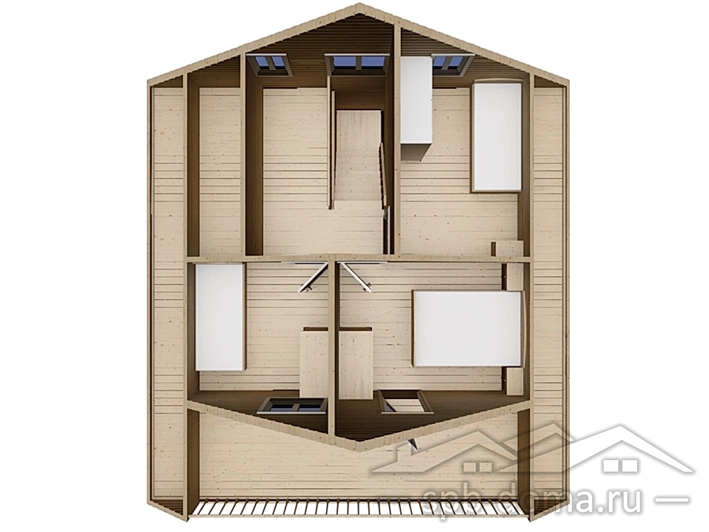 Проект дома из профилированного бруса 8,0 х 8,0 м «Волхов»