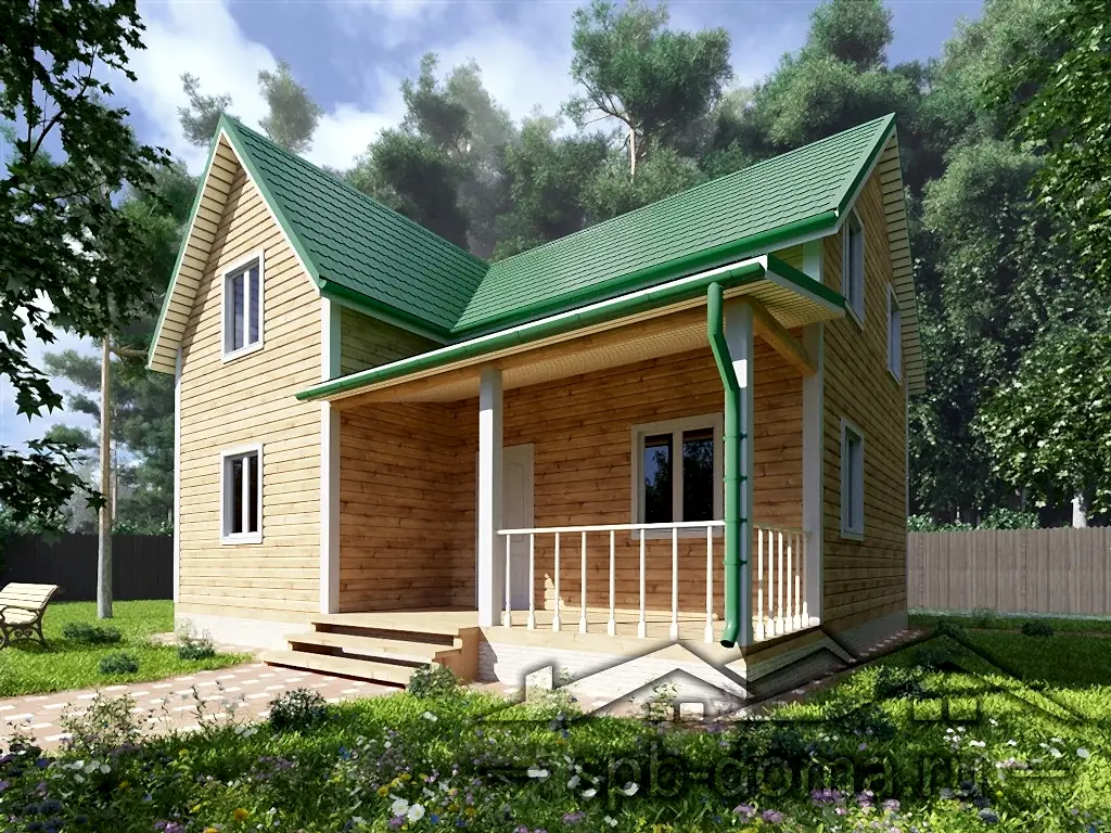 Сруб дома из профилированного бруса 8х9 м «Стрельна»
