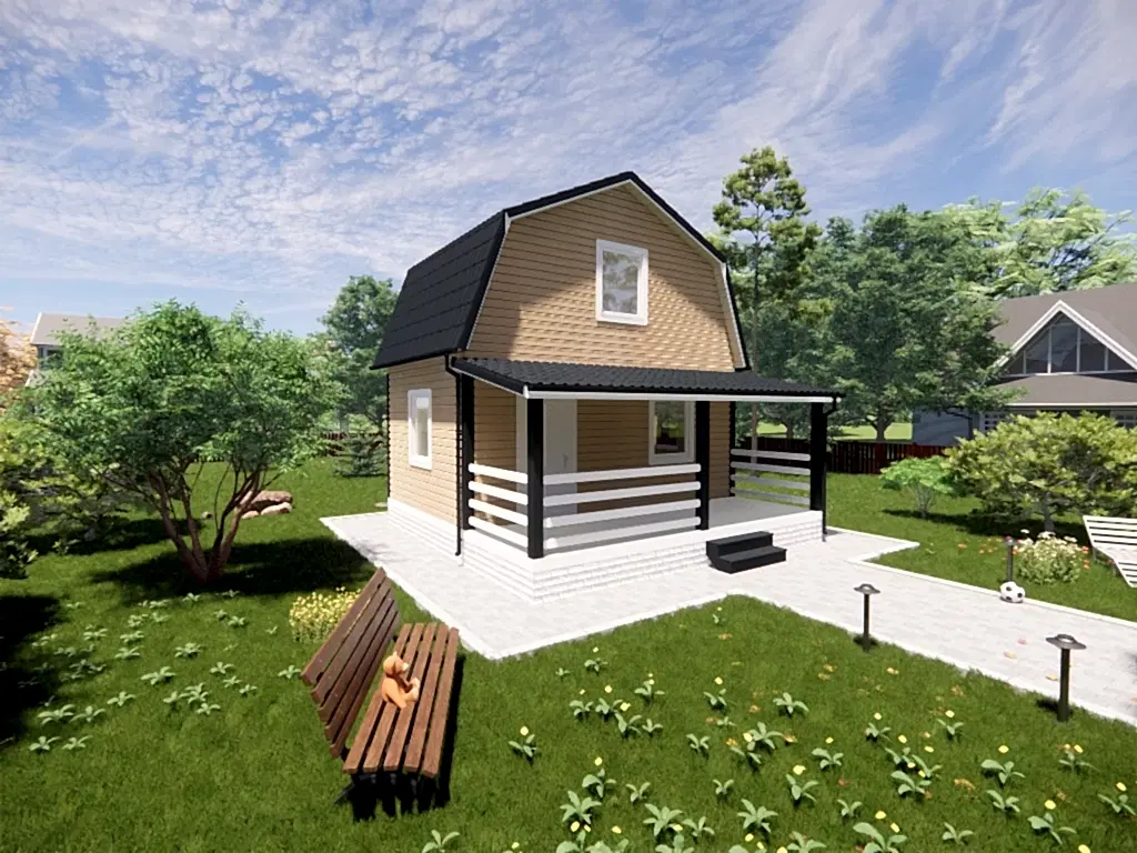 Каркасный дом 6х6 м «Поляны»